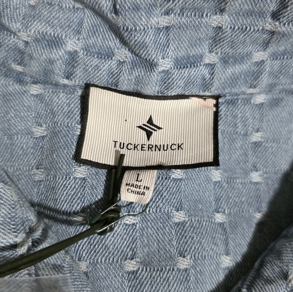 Tuckernuck Charlie Dress in Light Wash Denim Dot Chambray Size Large NWT - Picture 5 of 5